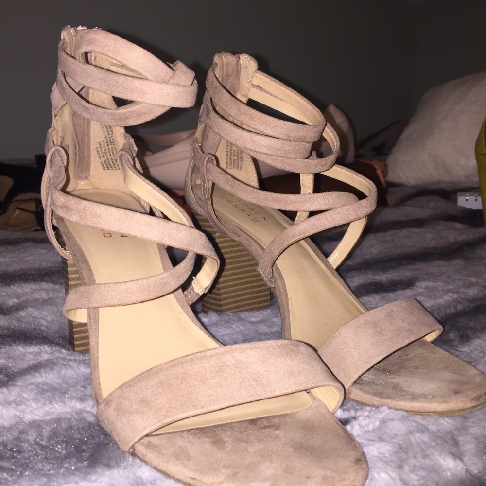 Nude Strappy Heeled Sandals
